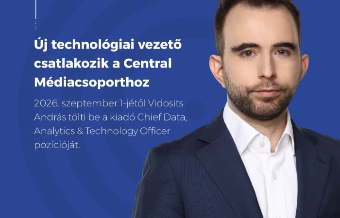 Új technológiai vezető a Central Médiacsoportnál: Vidosits András felel a vállalat digitális transzformációjáért
