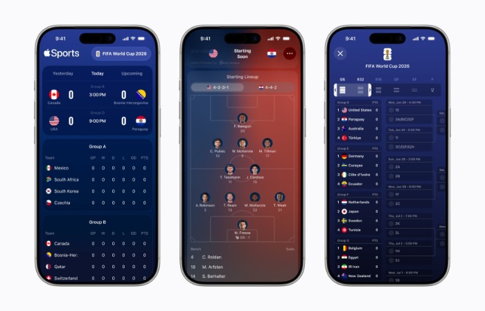 Már itthon is elérhető az Apple Sports app, amit a vébére formáltak át