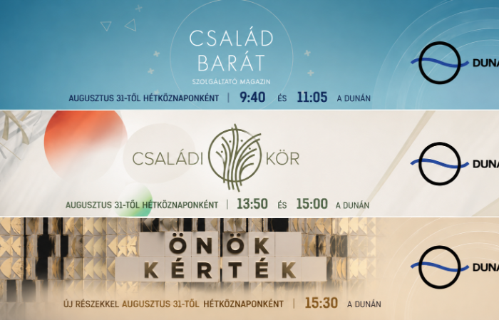 Visszatér a Dunára több műsor, megújul az Önök kérték, a Család-barát és a Családi-kör is