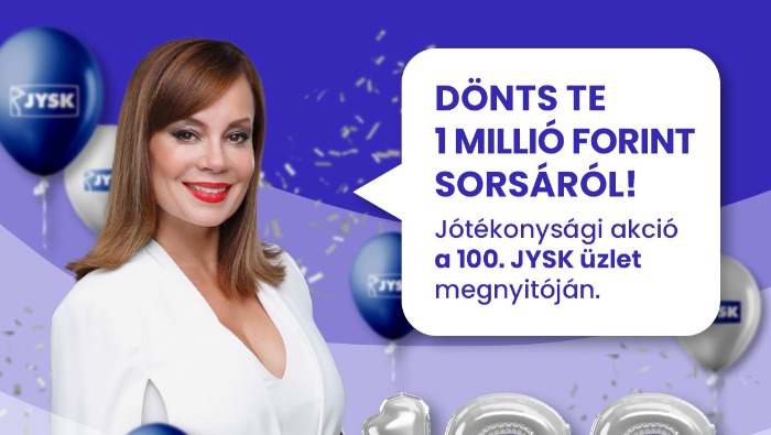 Adományozással ünnepli 100. áruházának nyitását a JYSK Magyarország