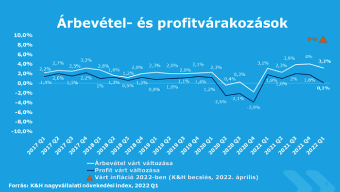 A cégek 0,1 százalékos profitemelkedést várnak a következő évben