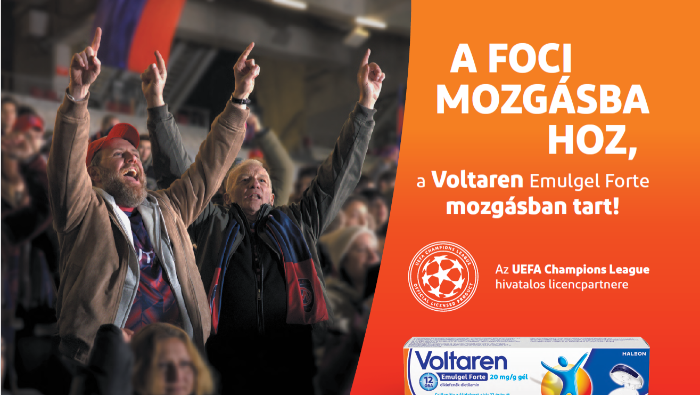 „A labdarúgás megmozgat. A Voltaren mozgásban tart” - kétéves partnerséget kötött a BL-lel a fájdalomcsillapító gyártója