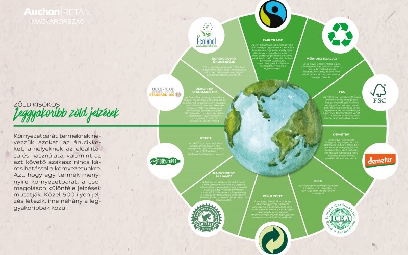 Zöld kisokos infografika